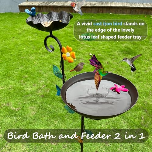 Free Standing Bird Baths for Outdoors (Butterfly)