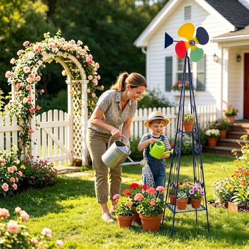 8FT Ornamental Windmill for Yard (6.2ft-blue)