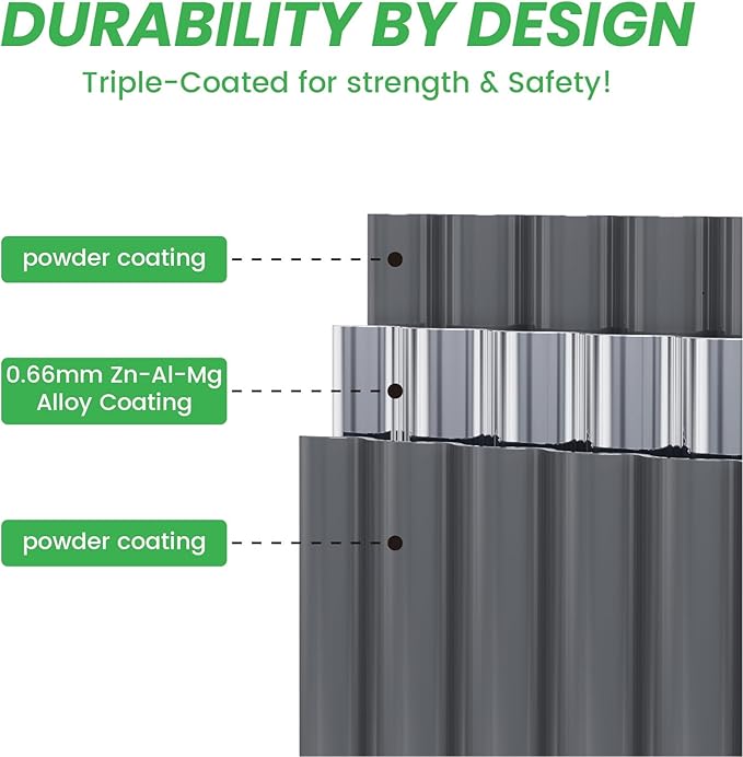 Modular Raised Garden Bed Kit 8×2×1.5FT, Magnesium-Aluminum-Zinc Steel, Rust-Proof & Tool-Free Assembly for Vegetables Herbs Flowers, Patio Backyard Urban Gardening(Gary)