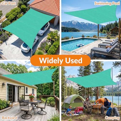 17'X18' Sun Shade Sail Turquoise Curved Square Customizable (Turquoise / 17'X18' custom)