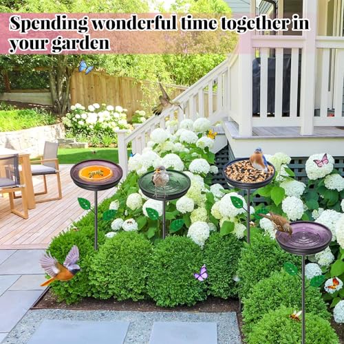 4PCS Metal Bird Bath for Outside (4PCS-Blue-Green-Brown-Purple)