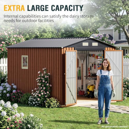 8x10 Ft Outdoor Storage Shed (8x10 FT/No Base)