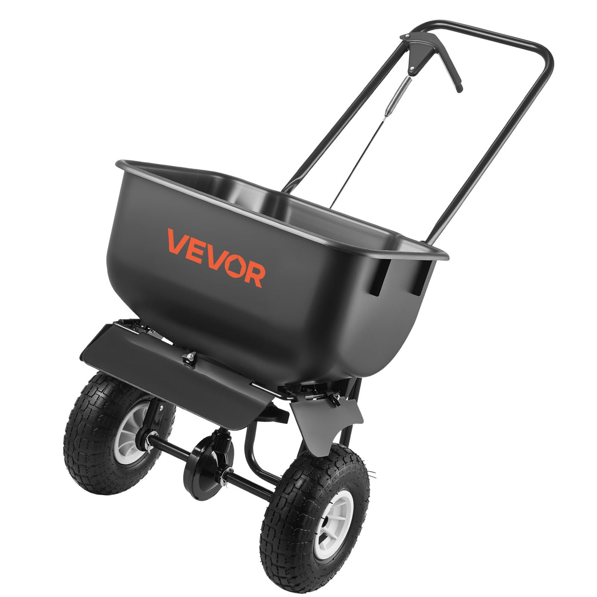 Push Lawn Spreader 80 lbs Capacity Walk (80LB / Black)