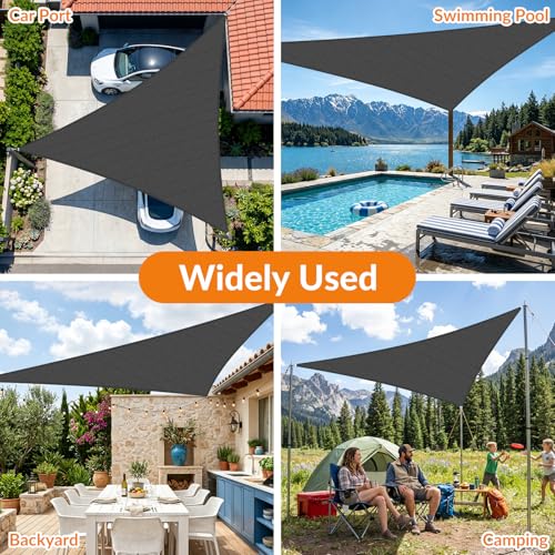 20'X25' Sun Shade Sail Dark Gray Curved Square Customizable (Dark Gray / 20'X25' custom)