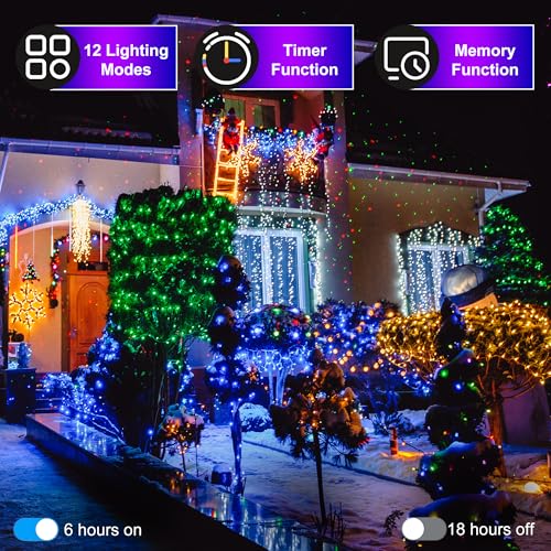 750 LED 240FT Christmas Lights (Blue / 750 LED 240FT Dark Green Wire)