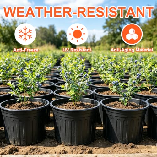 50 Pack 5 Gallon Black Flexible Flower Plant Nursery Pots (5 gallon / 50P)