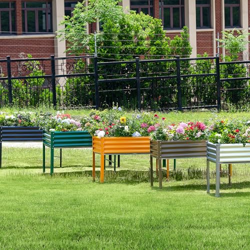 Galvanized Raised Garden Bed with Legs (Gray / 96×24×32in)
