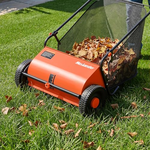 26" Lawn Sweeper for Leaves & Grass (Tangerine)