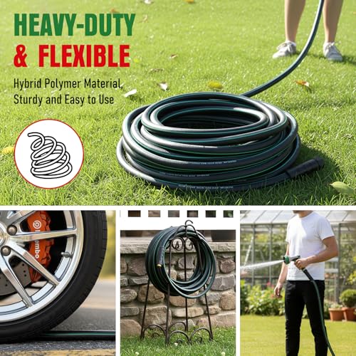 Heavy Duty Garden Hose 49ft (Black+Green / 49ft)