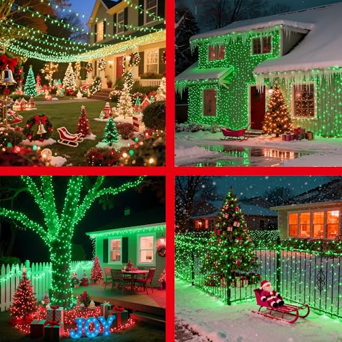 750 LED 240FT Christmas Lights (Green / 750 LED 240FT Dark Green Wire)