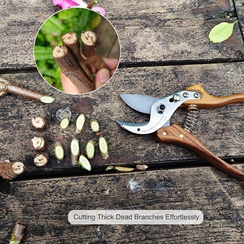 TONMA 8" Anvil Pruning Shears (Anvil Garden Shears (Wood Grain))