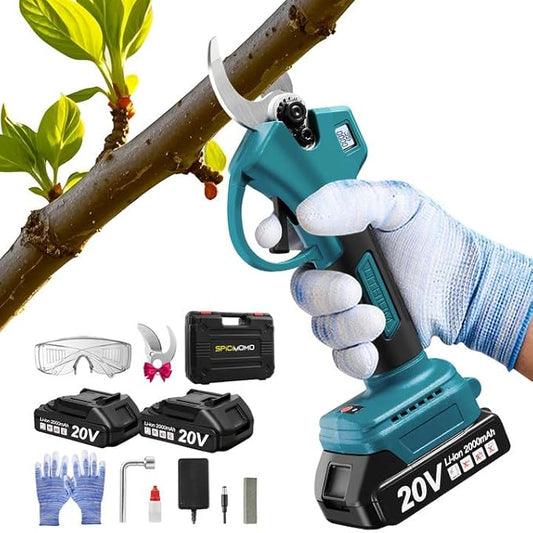 Electric Pruning Shears Cordless for Gardening - 1.2" Cutting Diameter Battery Powered Pruner with LCD Display & 2 Rechargeable Batteries, Brushless Power Pruner Heavy Duty for Tree Branch