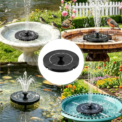 3.5W Solar Powered Water Fountain for Bird Bath Water Pump with 6 Nozzles (3.5w Solar Water Fountain)
