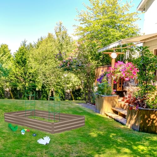 Galvanized Raised Garden Bed for Vegetables Flowers Herbs
