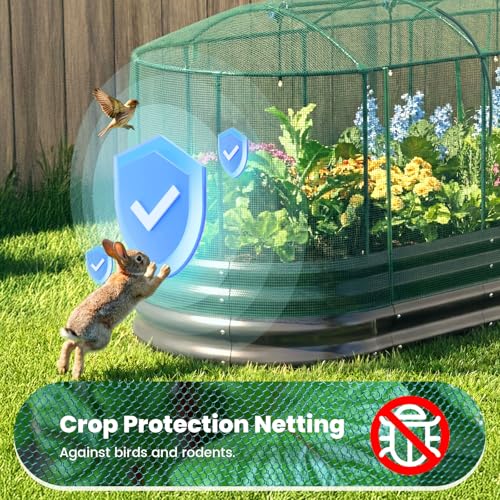 Raised Garden Bed Kit with Self Watering System & Netting 8x3x1Ft