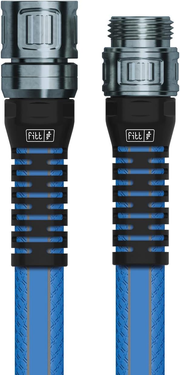 FITT HiFlo Water Hose, Lightweight Ultra Flexible Durable Kink-Free Flat Multipurpose Garden Hose, Easy to Use and Long-lasting Performance, 50-Feet