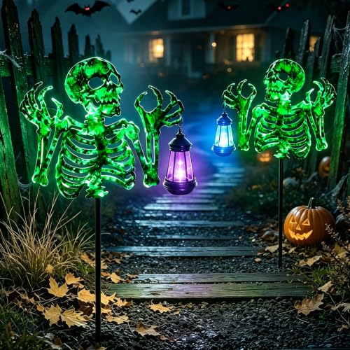 Halloween Skull Decor with Solar Light