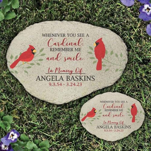 Remember Me Cardinals Personalized Memorial Garden Stone (Cardinals / Large)