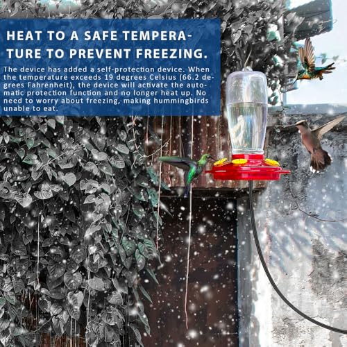 Heated Hummingbird Feeder for Outdoor Winter