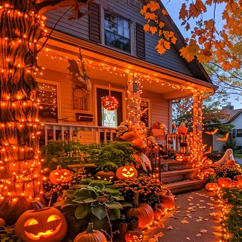 600 LED Solar Halloween Lights (Orange / 600LED*1)