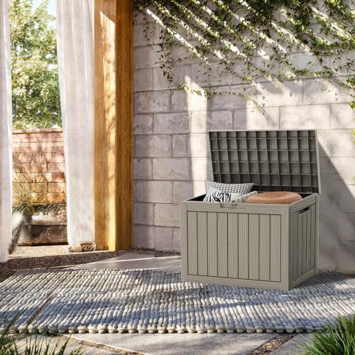 45 Gallon Outdoor Storage Box Waterproof (Coffee / 45 GAL)