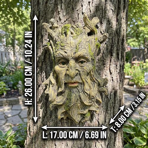 10.3" Whimsical Tree Face Sculpture (Yellow 458)