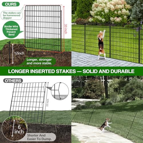 5 Panels Garden Fencing Animal Barrier with Lock (33in(H))