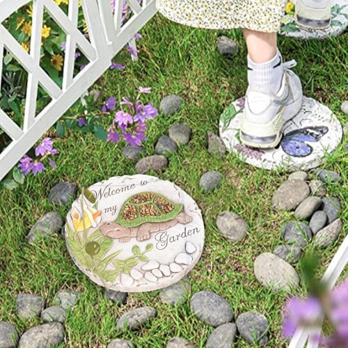 Outdoor Garden Decor Stepping Stones 9.5 * 9.5 * 0.5 Inch (Green)
