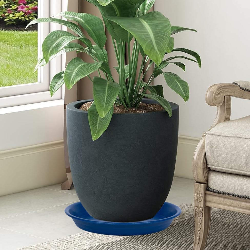 Plant Saucer Pot Tray 18 inch (18" - 2 Pack / Dark Blue)