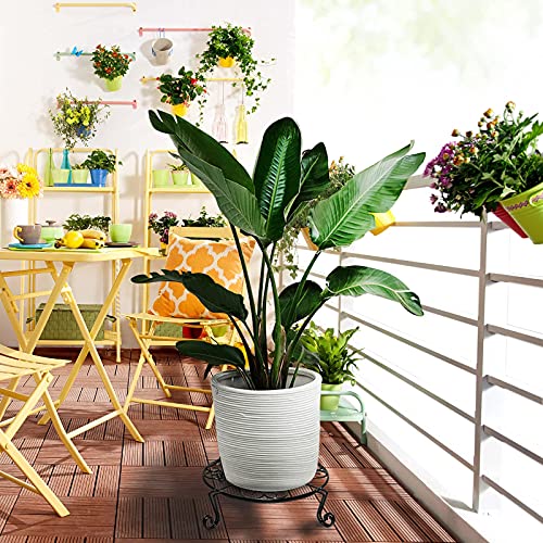 2 Pack 12"Metal Plant Stand Heavy Duty Plants Holder Outdoor Indoor (2 个)
