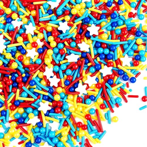Red Blue and Yellow Sprinkles for Cake Decorating (Yellow Blue Red)