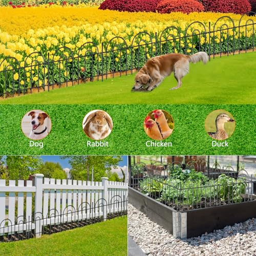 21ft X 13in Animal Barrier Fence (15 Panels, 21ft(L) x 13in(H) / Black)