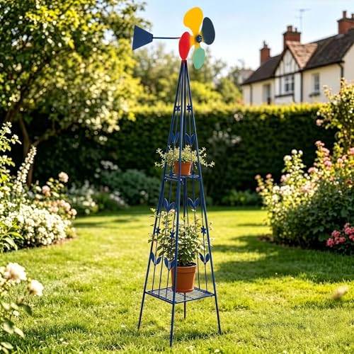8FT Ornamental Windmill for Yard (6.2ft-blue)
