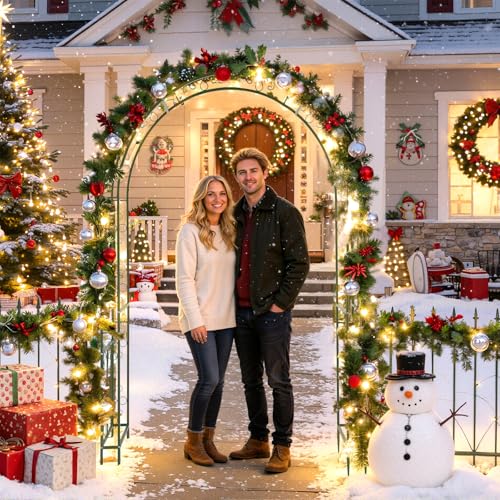 Garden Arbor Arch Archway for Wedding Ceremony Party (Olive Green / 7.9 FT)