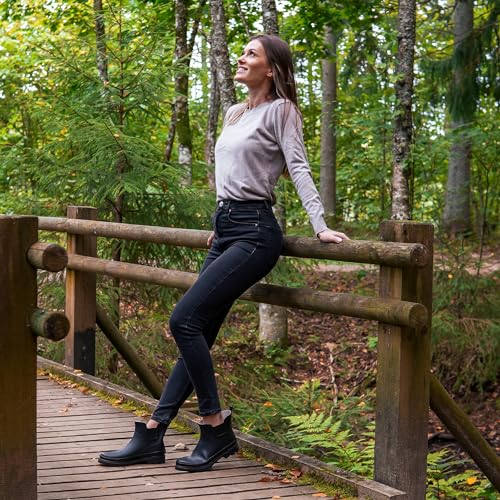 Women's Waterproof Ankle Rain Boots (8 / Matte Black)