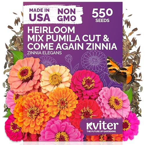 550 Cut and Come Again Zinnia Heirloom Flower Seeds