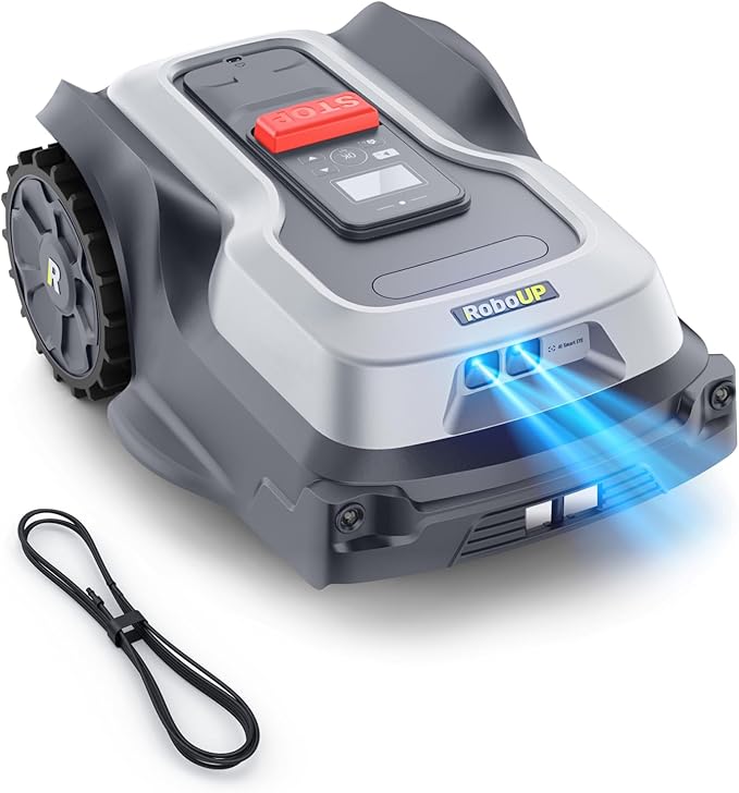 T1200Pro Wire-Free Robot Lawn Mower with RTK Extension Cable, Automatic Robot Mower for 0.37 Acre, RTK+Vision, AI Obstacle Avoidance, Adjustable Cutting Height Multi-Zone Mowing Robotic Mower
