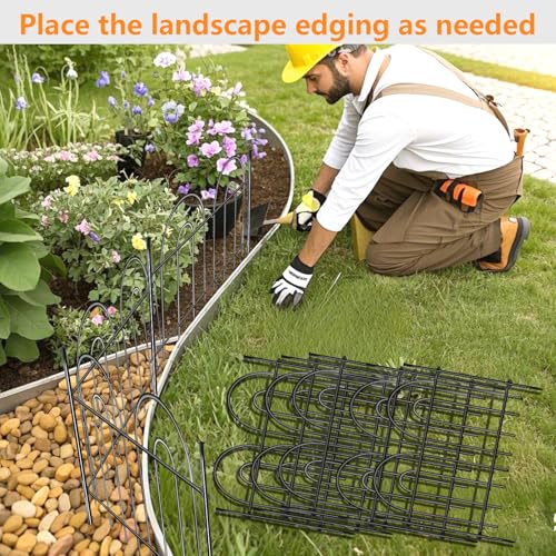 21ft X 13in Animal Barrier Fence (15 Panels, 21ft(L) x 13in(H) / Black)