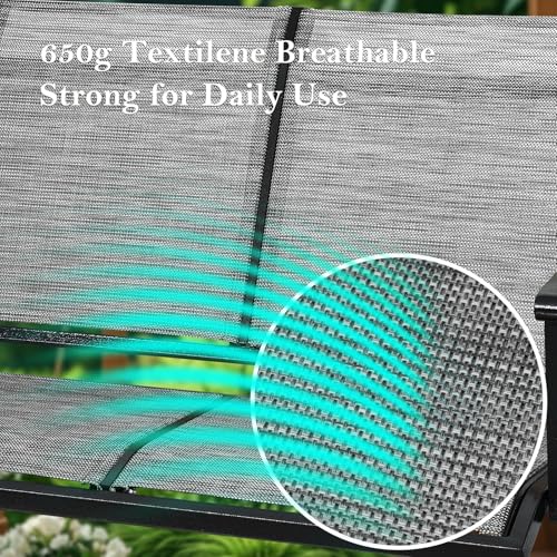 Textilene 3 Seat Hanging Swing (Ash Grey)