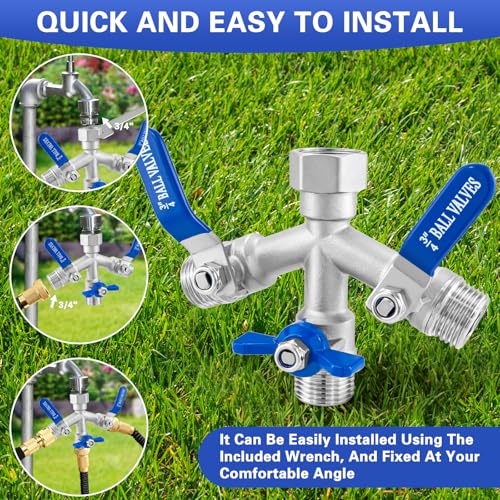Garden Hose Splitter 3 Way (3WAY Hose Splitter-304 Stainless Steel)