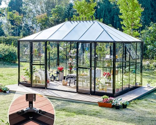 14x9.5x9 FT Hybrid Polycarbonate Greenhouse Quick