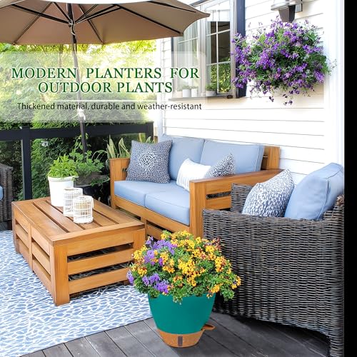 2 Pack 10 inch Plant Pots (Turquoise / 10 inch)