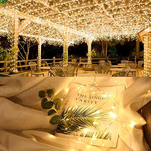 Solar Fairy Lights Outdoor (Warm White / 100 LED - 2 Pack)