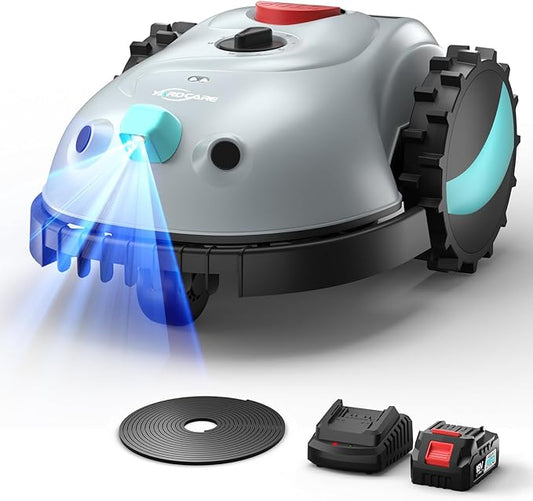 V100 Robotic Lawn Mower – Visual Navigation & Smart Obstacle Avoidance, Adjustable Cutting Height 0.8–2.4 in, Low-Noise Auto Mowing for Small Lawns up to 1,600 sq ft