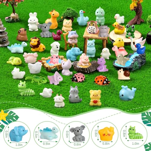 70 Pcs Mini Resin Animals