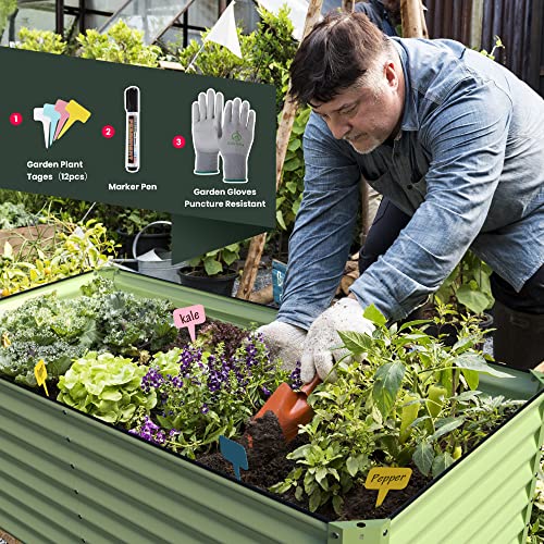 Galvanized Raised Garden Bed Box 24" Tall Beds for Gardening Planter Outdoor Garden Boxes Raised Metal Beds for Vegetables 72"X36"X24"