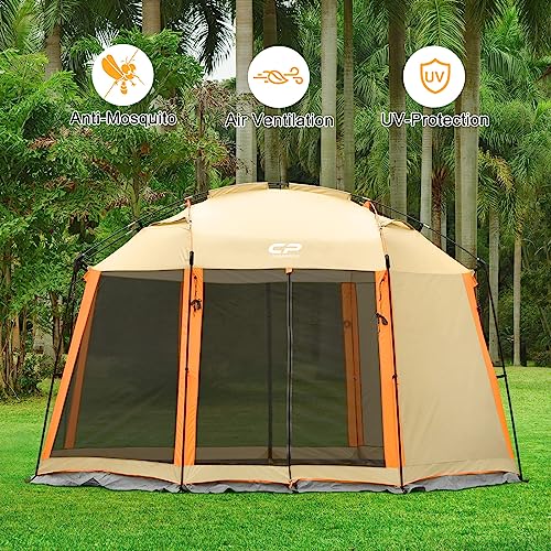 Screen House Tent 13 x 13 Ft Screened Mesh Net Wall Canopy (Beige-2 / 13'x13')