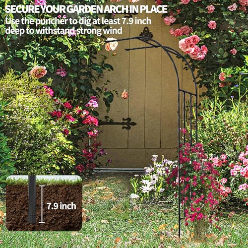 Half Garden Arch Trellis (Half Arch / 23.6 inch Length - Black)