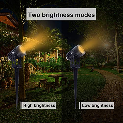 Metal Solar Spot Lights Outdoor with 9.8ft Cable Solar Powered Landscape Lighting Low Voltage IP65 Waterproof Auto On (2 Count)