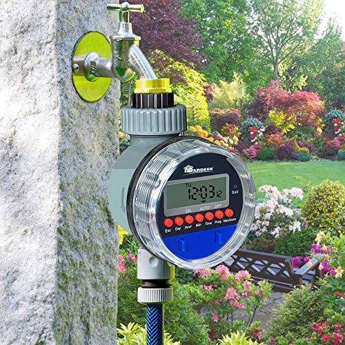 Water Timer Garden Irrigation Controller with 8 Programs for Lawn (1 Outlet Electronic Timer)
